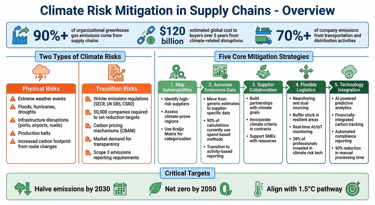 Climate Risk Types and Mitigation Strategies for Supply Chains